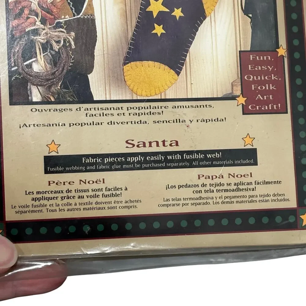 Hodge Podge craft kit Santa Claus Christmas stocking country folk art #HP142